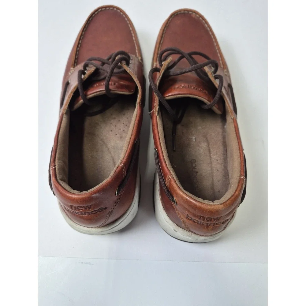 New Balance Boat Shoes Mens 11 Brown Leather‎ Lace Walking Deck Loafers MD1200SB